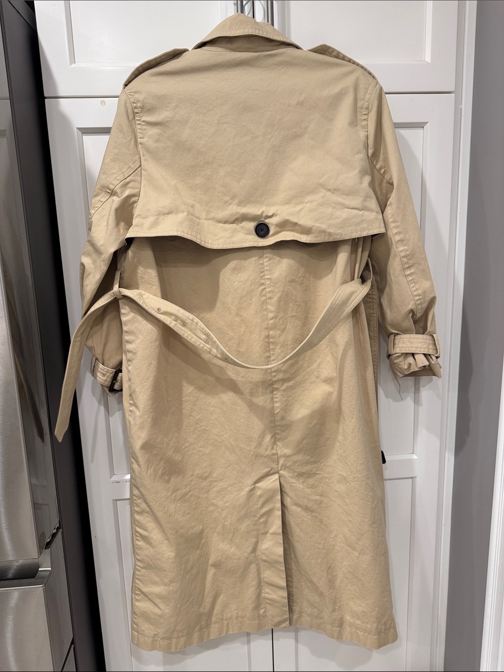 Zara Neutral Tan Double-Breasted Trench Coat - Picture 6 of 9